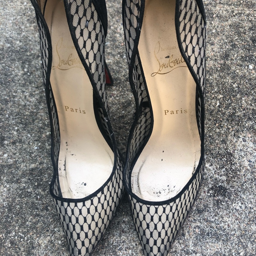 Christian Louboutin Black mesh heels size 38
